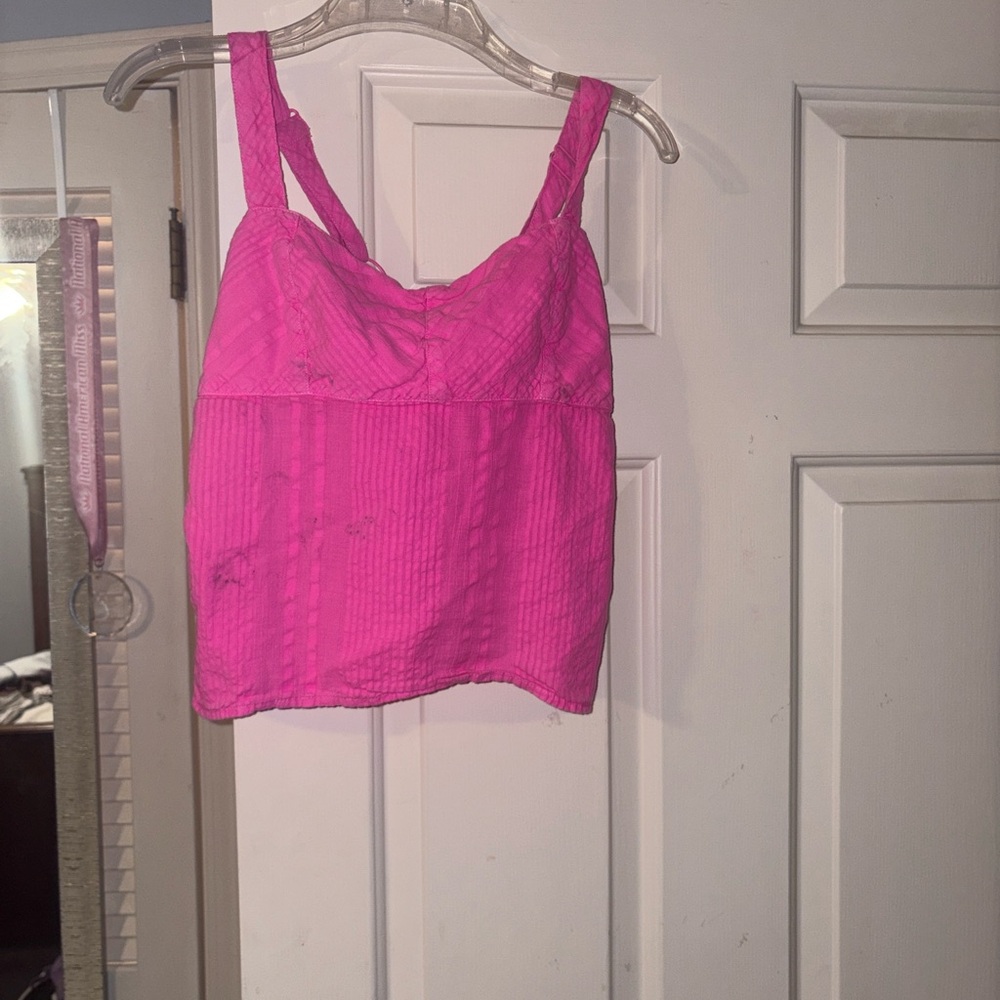 Urban outfitters pink tie back top